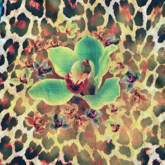 Y2K Luna. T Floral Animal Print Mesh Top - Made in USA - Sz S - Picture 5 of 11